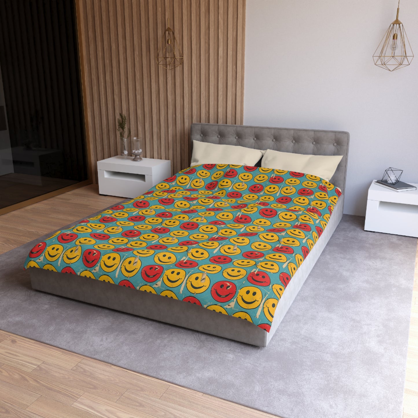 Retro Grins Microfiber Duvet Cover