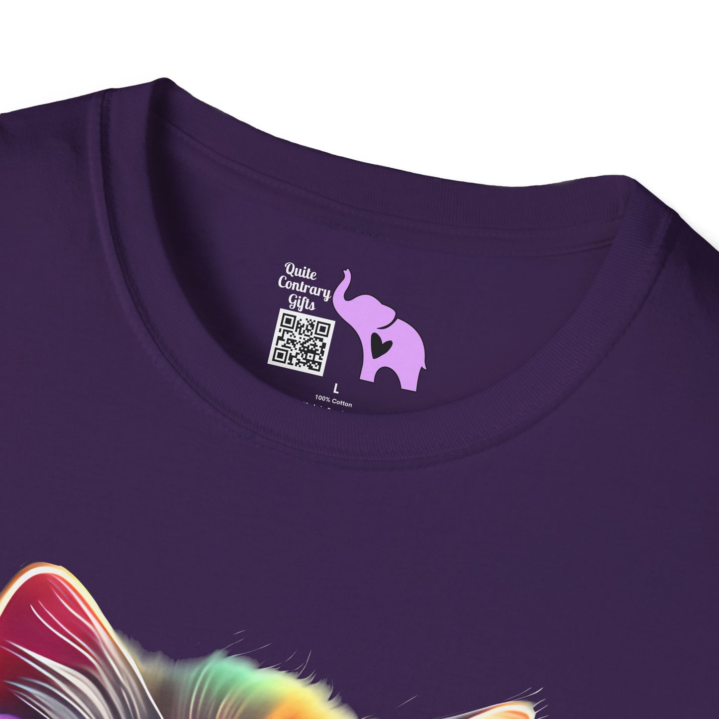 Cool Colorful Kitten in Flowers Adult T-shirt