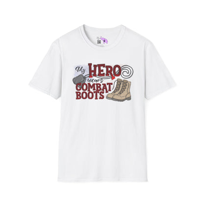 My Hero Wears Combat Boots Adult T-Shirt