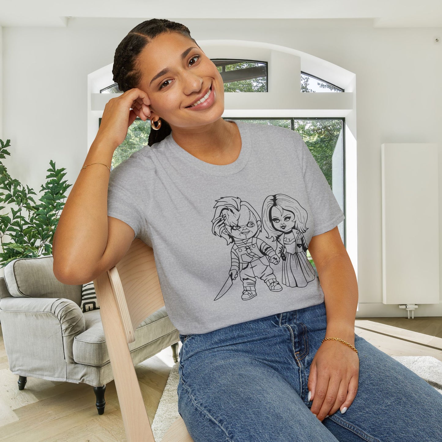 Chucky with His Bride Adult T-shirt