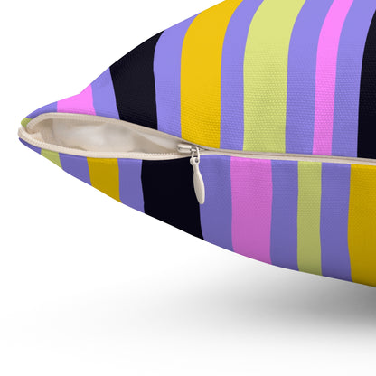 Midnight Pop Stripes Throw Pillow