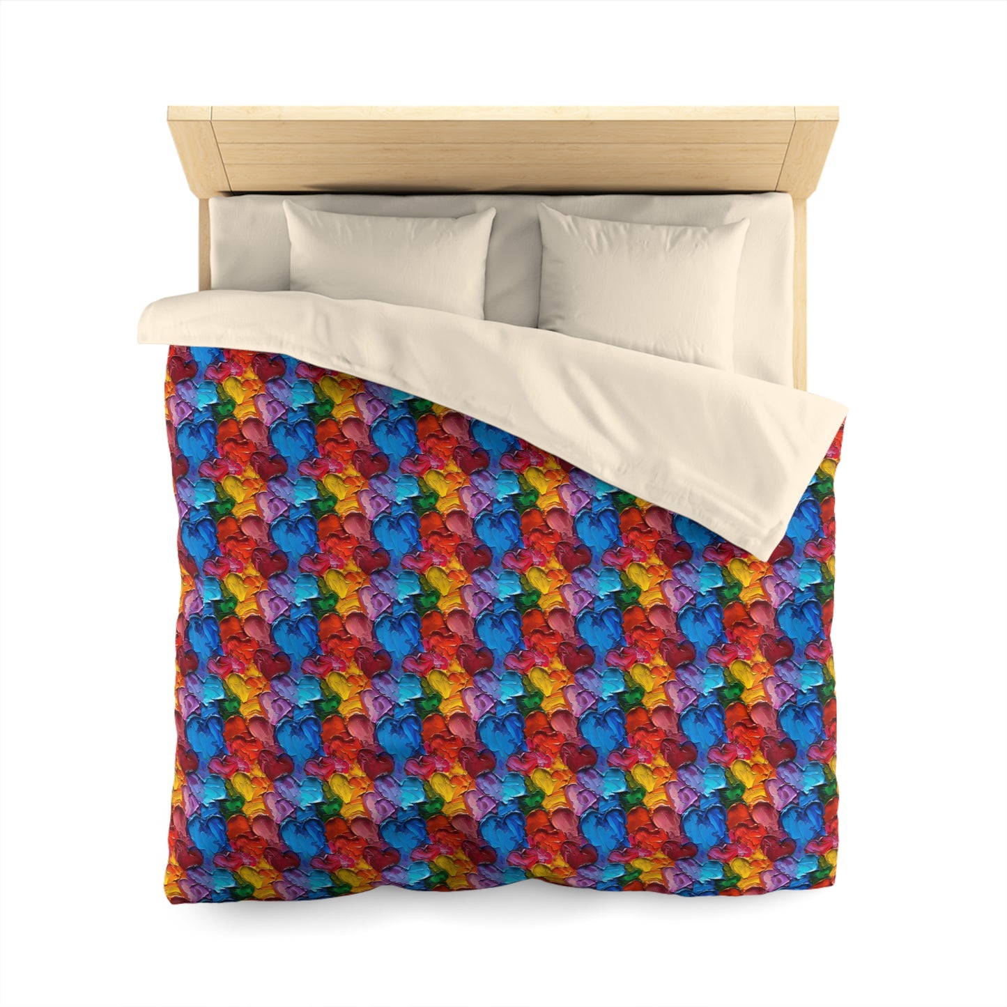 Palette Knife Hearts Microfiber Duvet Cover