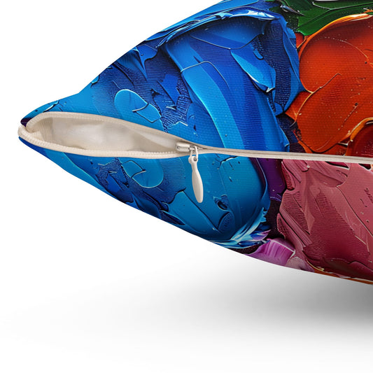 Palette Knife Hearts Throw Pillow