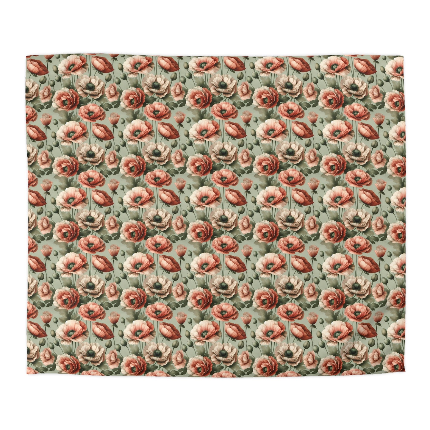 Blushing Poppy Microfiber Duvet Cover