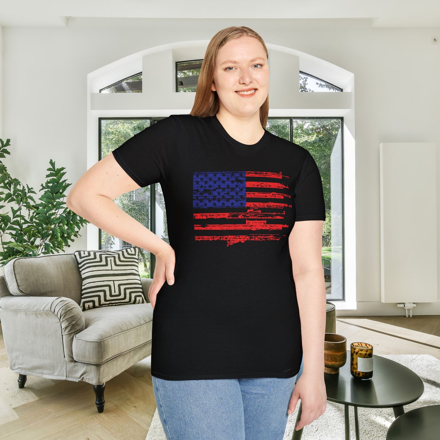 Gun Flag Adult T-shirt