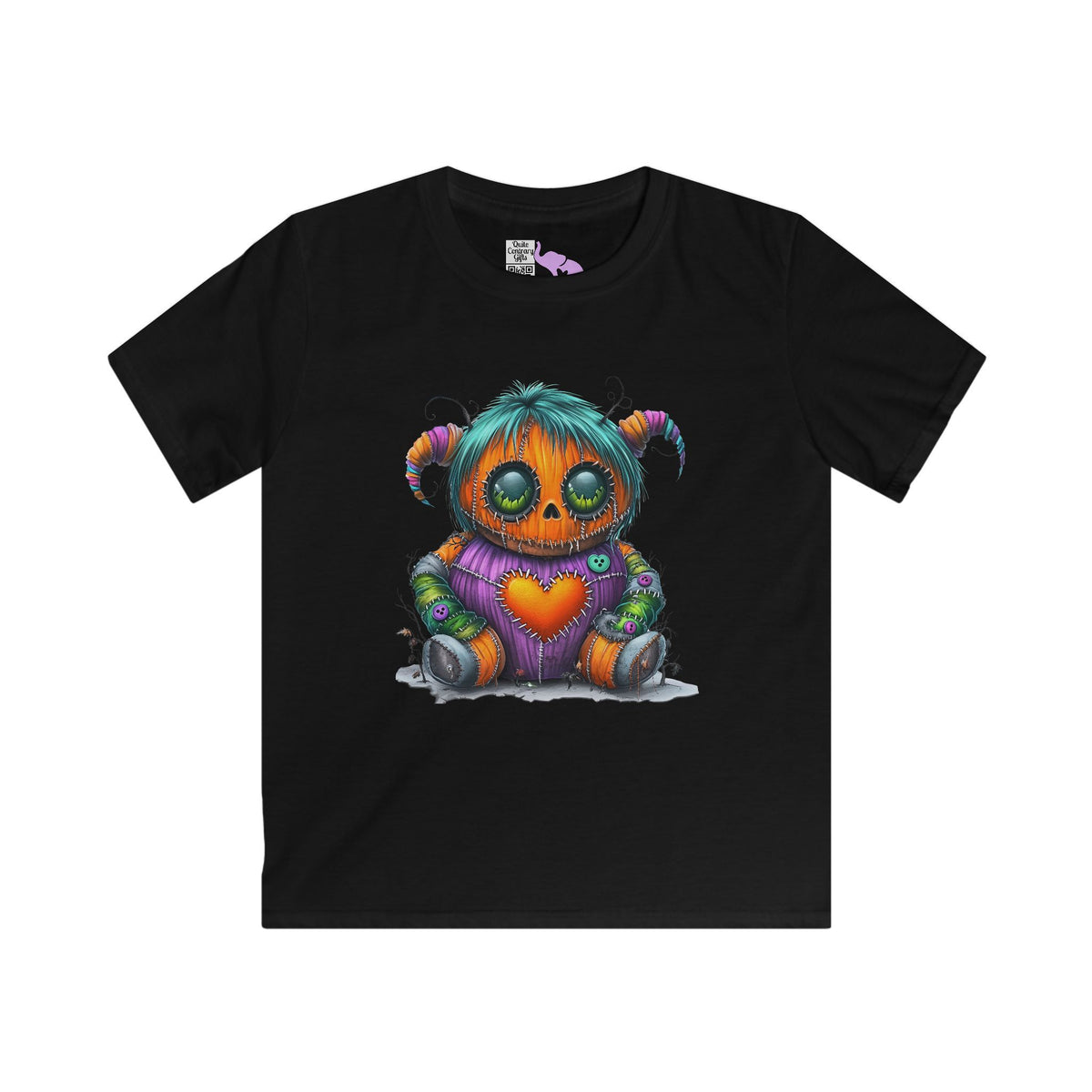 Patchwork Pumpkin Heart Youth Softstyle Tee