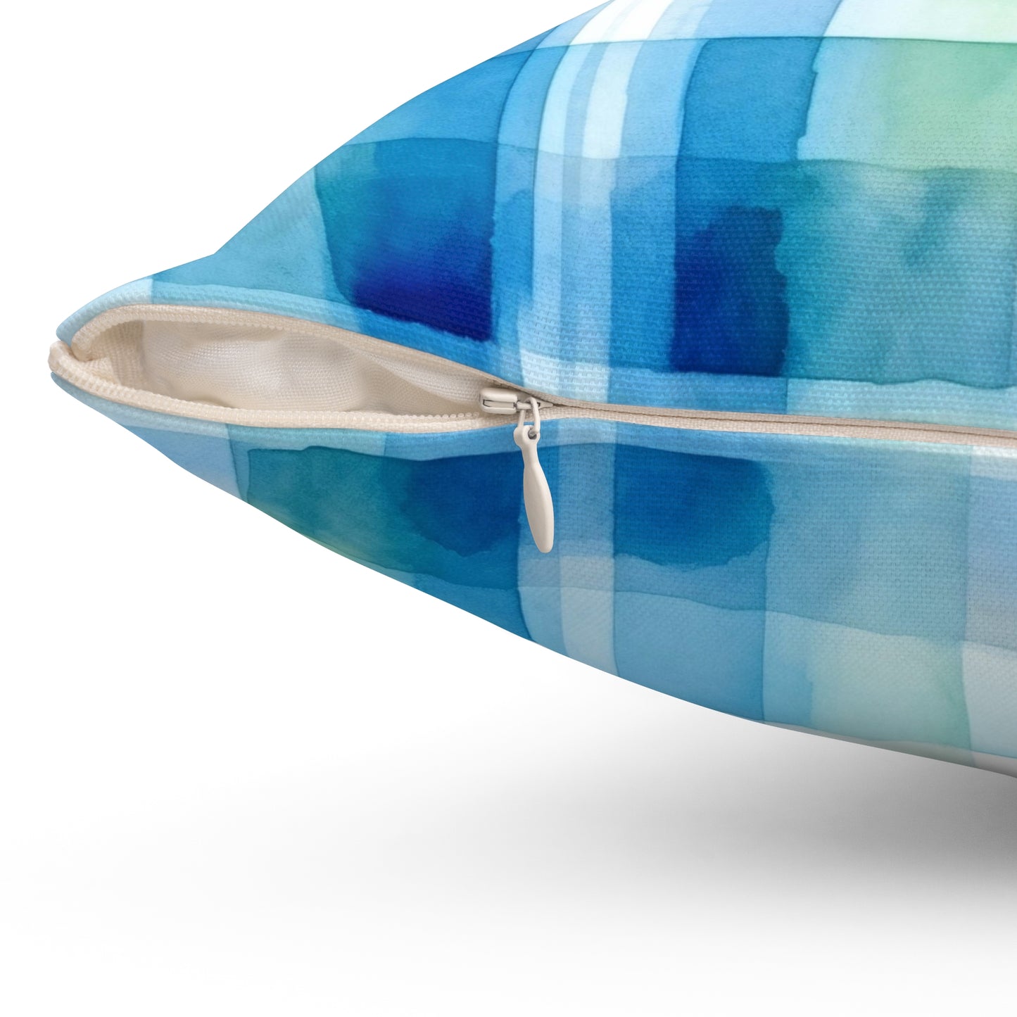 Ocean Sunset Plaid Throw Pillow