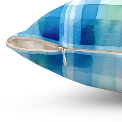 Ocean Sunset Plaid Throw Pillow