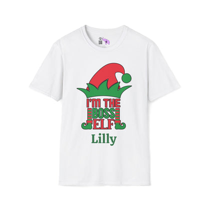 I'm The Boss Elf Personalized Adult T-shirt