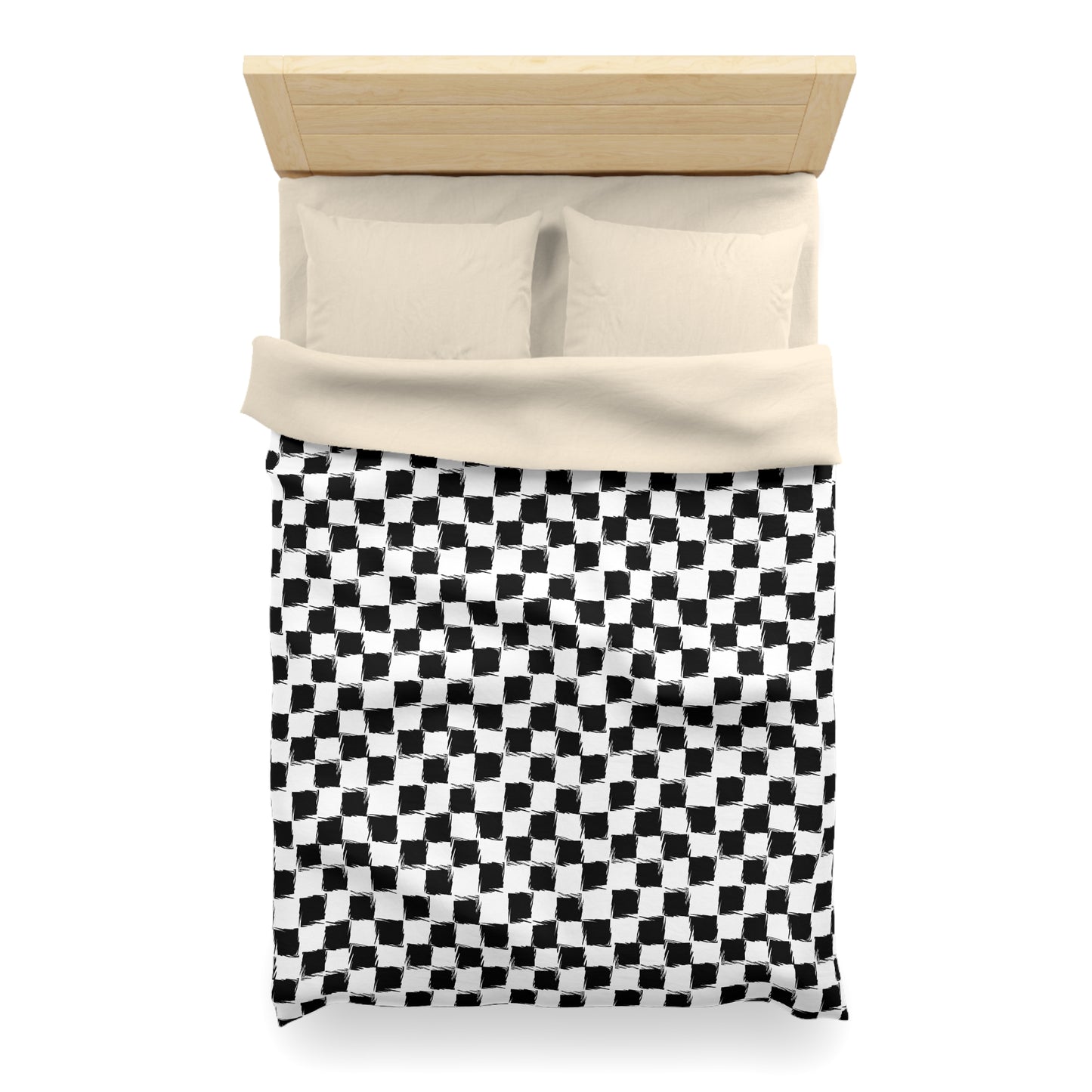 Distorted Check Microfiber Duvet Cover