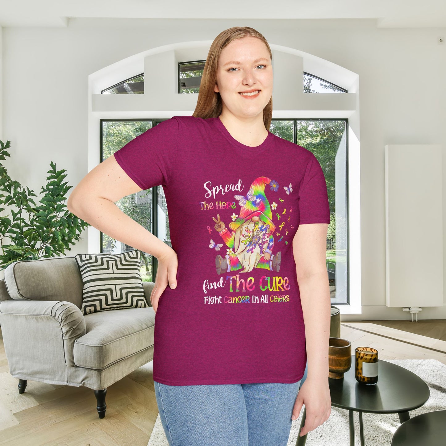 Gnome Spread the Hope Find the Cure All Colors 17 Adult T-shirt