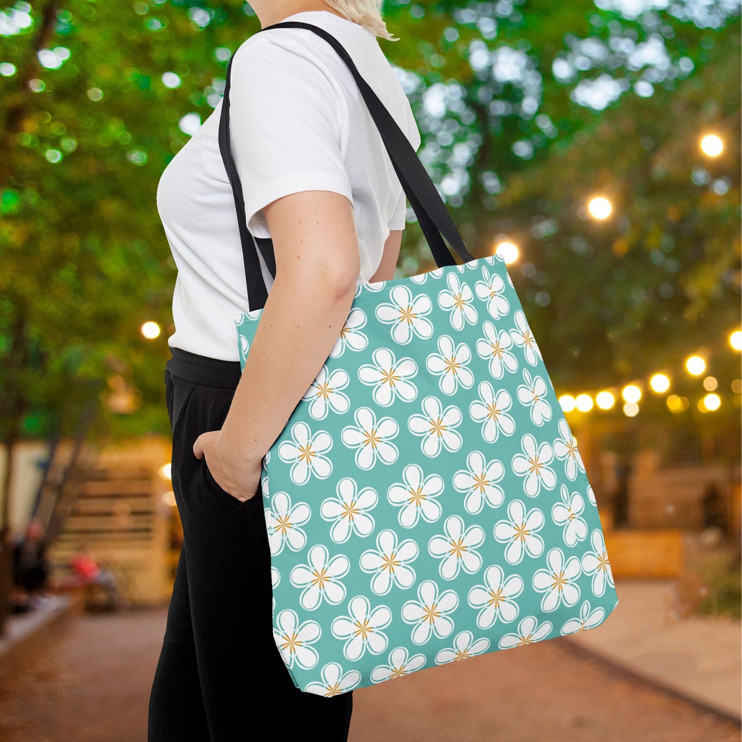 Tealberry Blooms Canvas Tote Bag