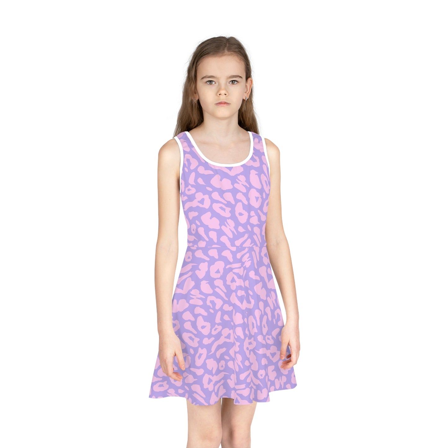 Cotton Candy Cheetah Print Girls' Sleeveless Sundress