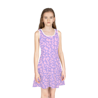 Cotton Candy Cheetah Print Girls' Sleeveless Sundress