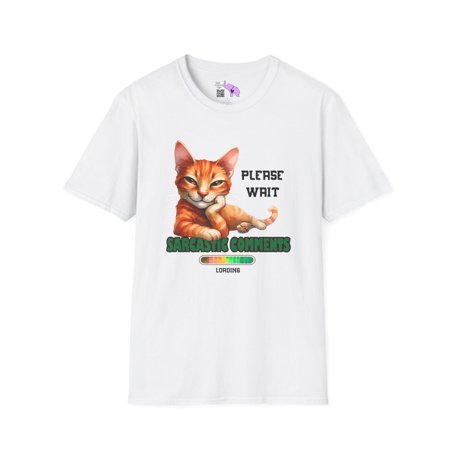 Please Wait Sarcastic Comment Loading (Cat) Adult Tshirt