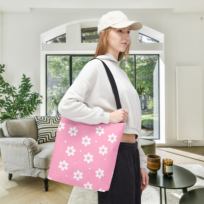 Pretty Petals & Dots Canvas Tote Bag