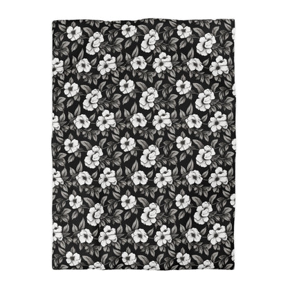Black & White Daisies Microfiber Duvet Cover