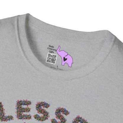 Blessed w/Heart (Floral) Adult T-shirt
