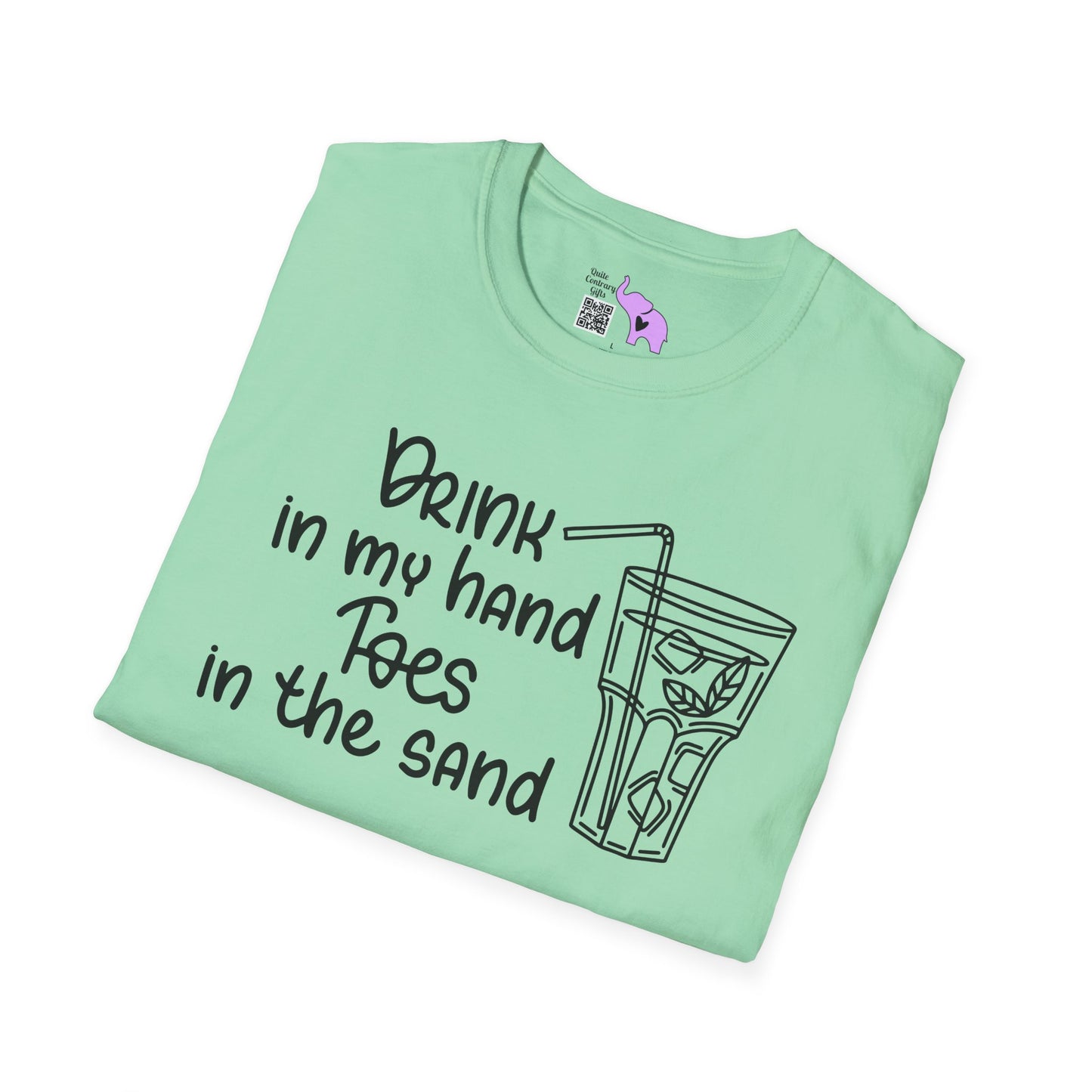 Drink In My Hand Toes In The Sand Adult T-shirt