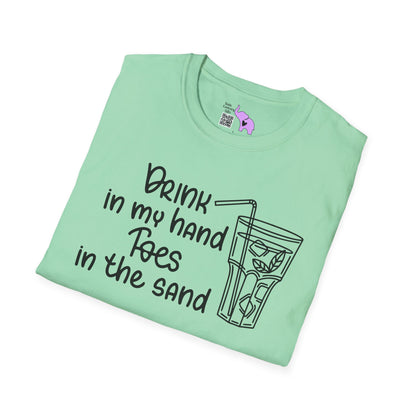 Drink In My Hand Toes In The Sand Adult T-shirt