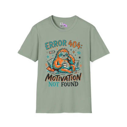 ""Error 404 Motivation Not Found (Sloth) Adult T-shirt