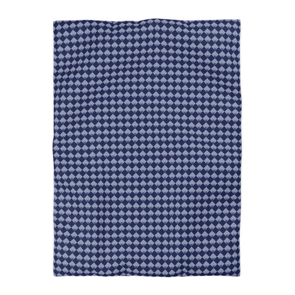 Diamond Bloom-Navy & Periwinkle Microfiber Duvet Cover