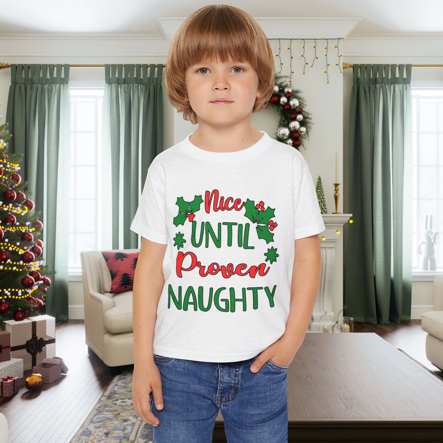 Nice Until Proven Naughty Heavy Cotton™ Toddler T-shirt