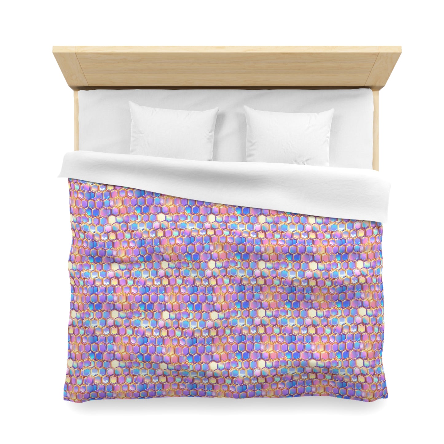Aurora Hexagons Microfiber Duvet Cover