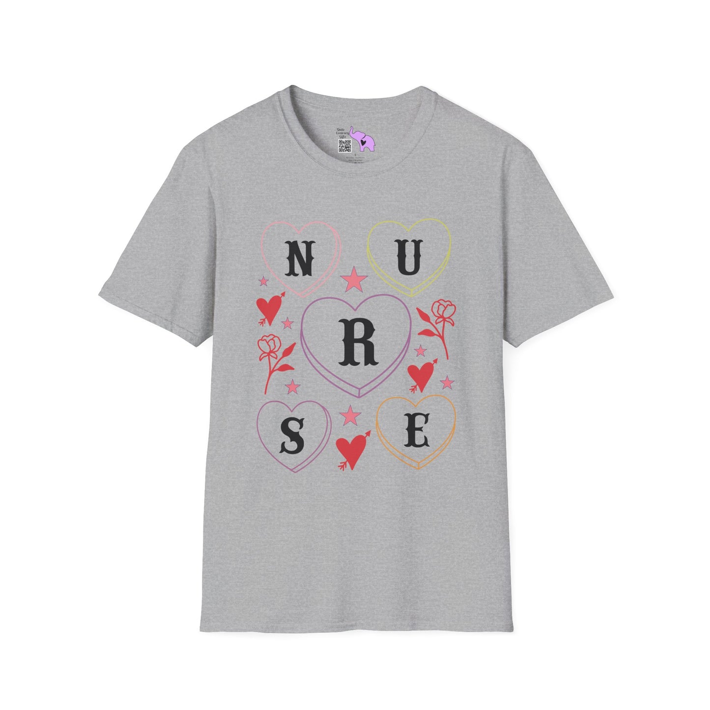""Nurse Candy Hearts Adult T-shirt