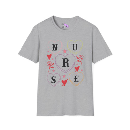 ""Nurse Candy Hearts Adult T-shirt