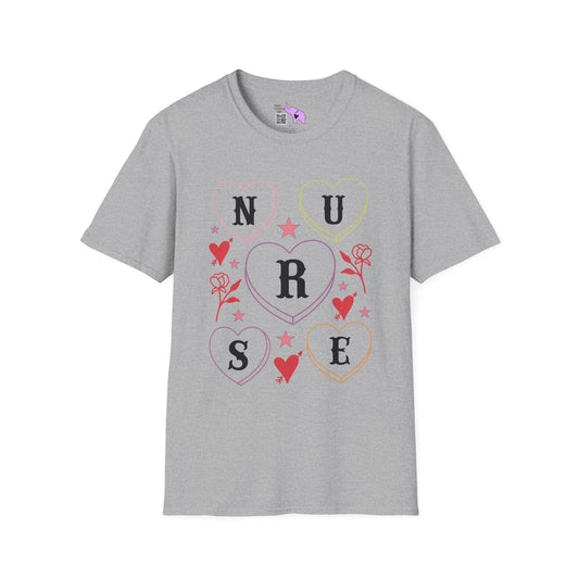 ""Nurse Candy Hearts Adult T-shirt