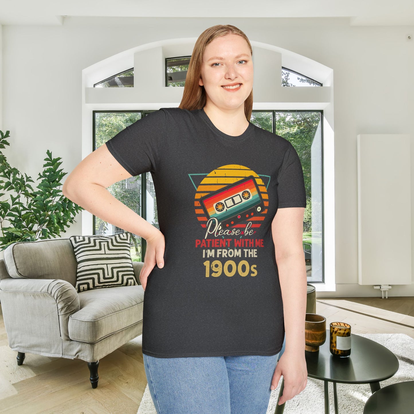 Please Be Patient With Me I'm From The 1900's (Retro Cassette) Adult T-shirt