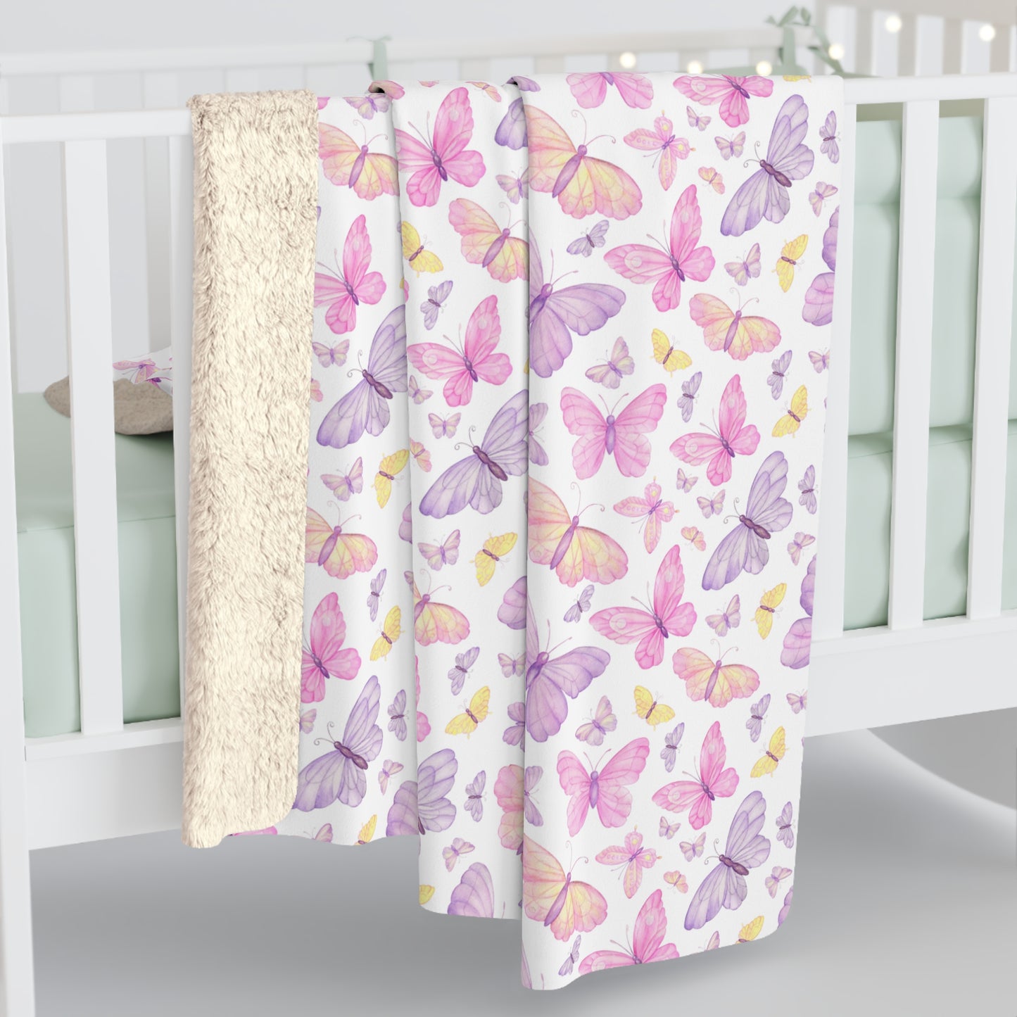 Pastel Butterfly Dreams Fleece Blanket