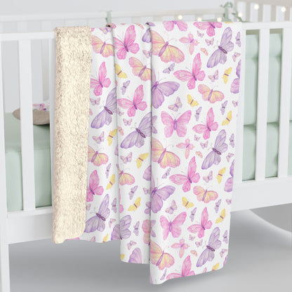 Pastel Butterfly Dreams Fleece Blanket