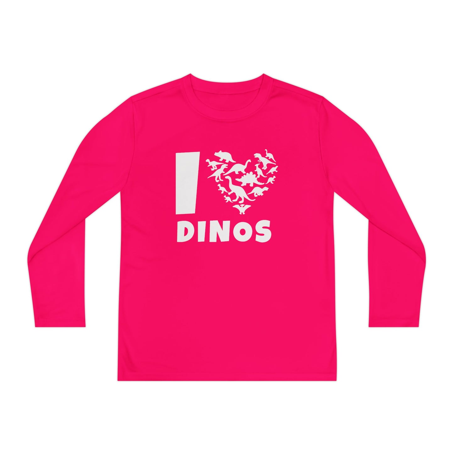 I Love Dinos (Dino Heart) Youth Long Sleeve Tee