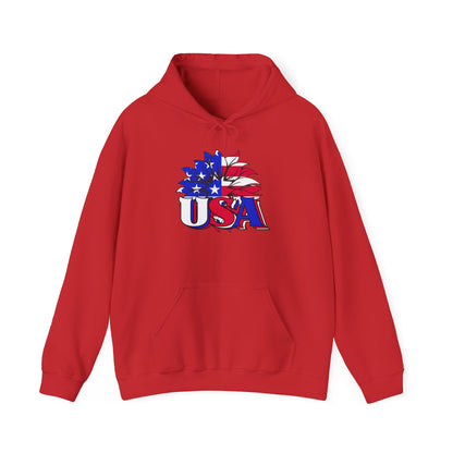 USA Red White & Blue Sunflower Heavy Blend™ Hooded Sweatshirt