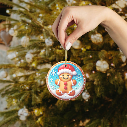 Jolly Gingerbread Glass Ornament