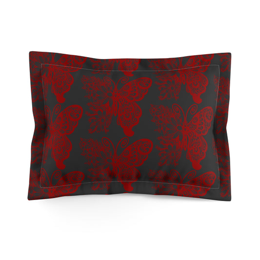 Crimson Flutter Microfiber Pillow Sham