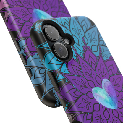 Colorful Mandala w/Heart MagSafe® Compatible Tough Case for iPhone