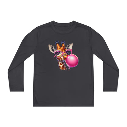 Girraffe Blowing Bubble Youth Long Sleeve Tee