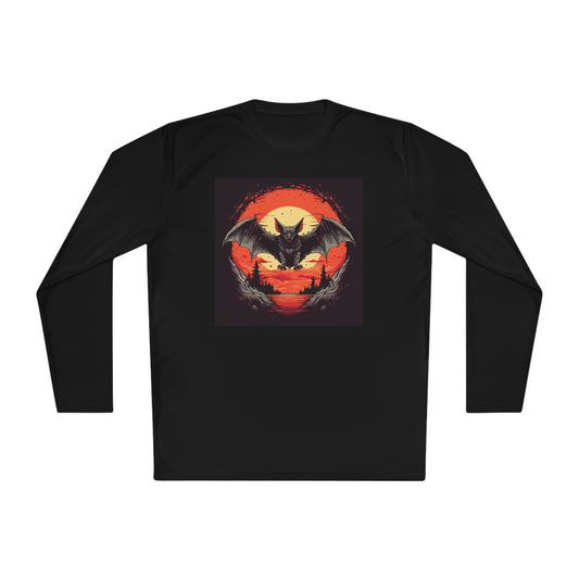 Creepy Bats Over Moon 15 Adult Long Sleeve Tee