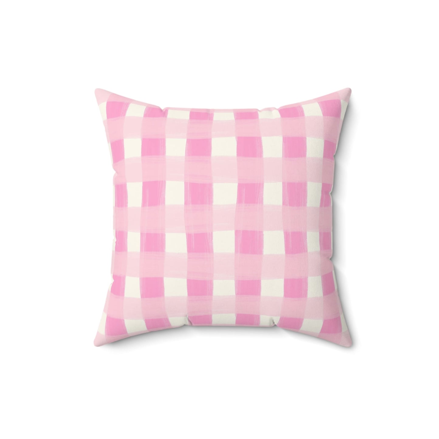 Dreamy Rose Gingham Throw Pillow
