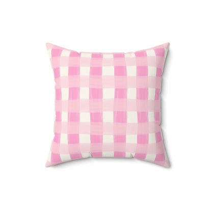 Dreamy Rose Gingham Throw Pillow