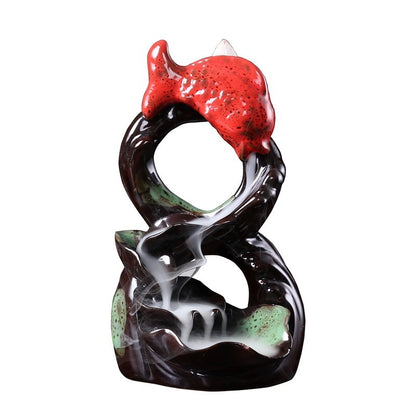 Lotus Leaf & Fish Incense Backflow Burner