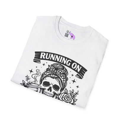 Running On Caffeine & Sarcasm Adult T-shirt
