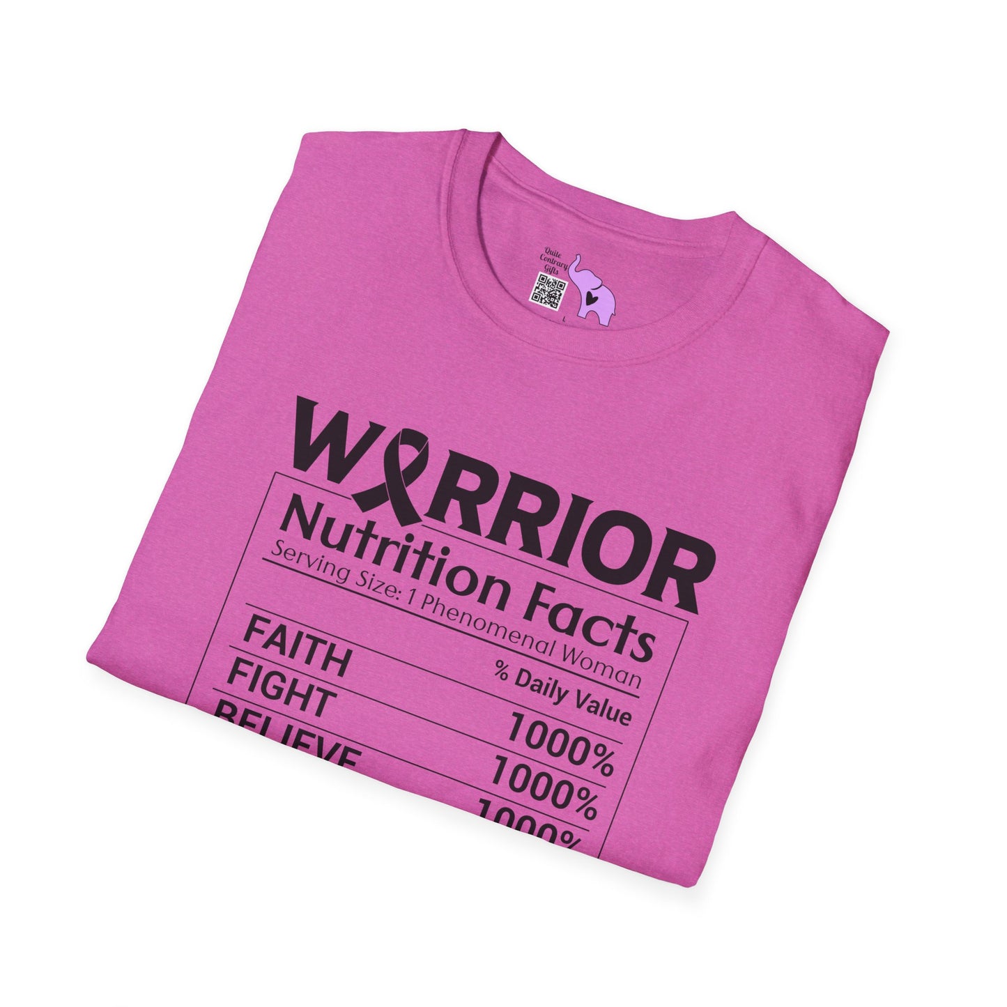 Breast Cancer Warrior Nutrition Facts Adult T-shirt