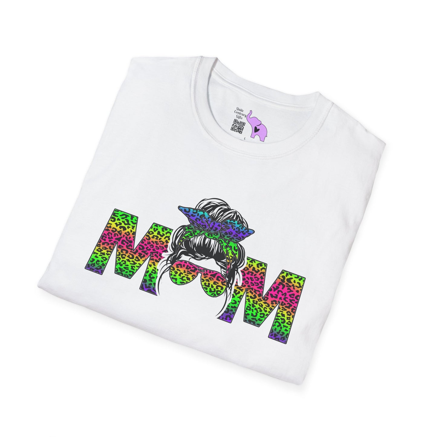 Mom (Colorful Leopard Print) Adult T-shirt