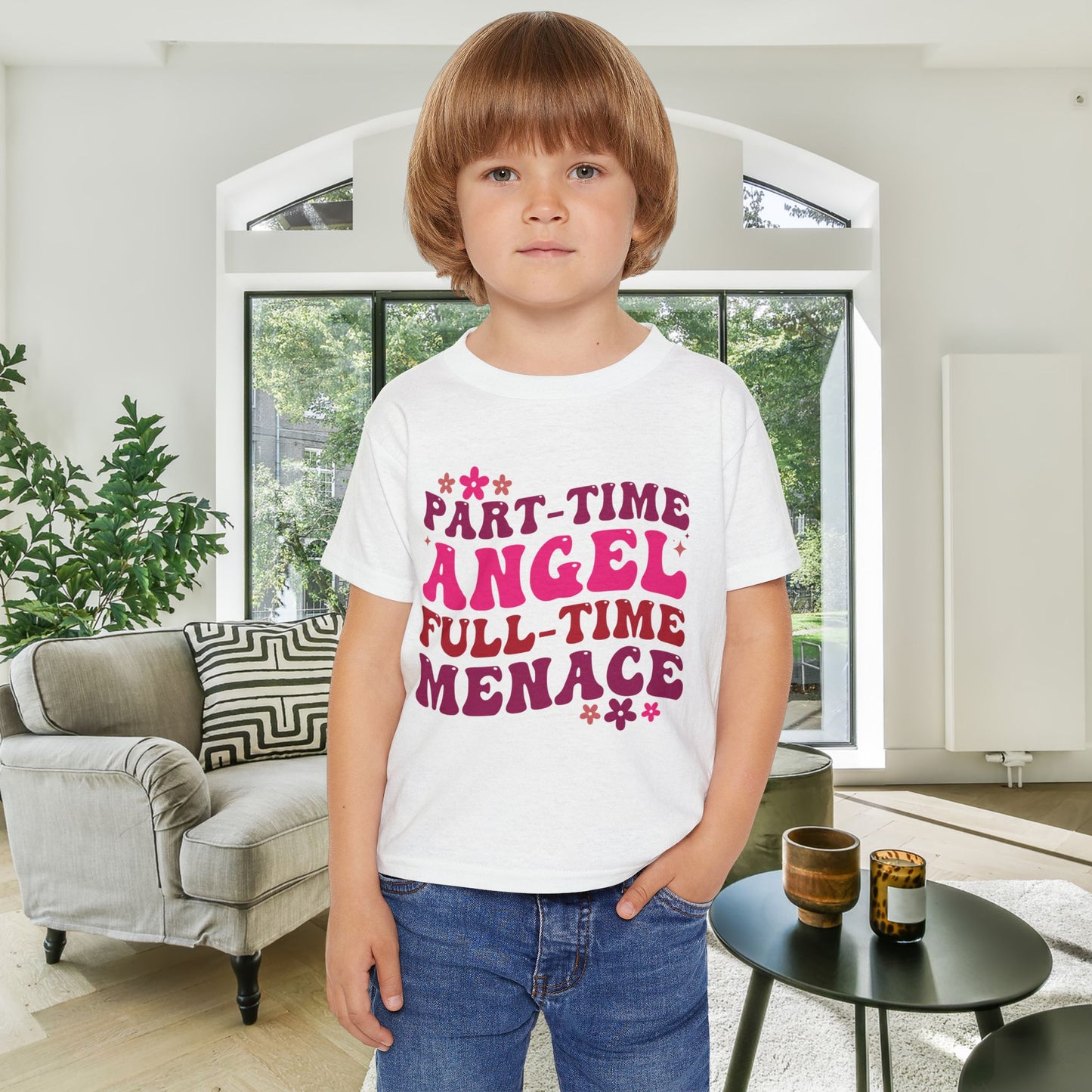 Part Time Angel Full Time Menace  Heavy Cotton™ Toddler T-shirt