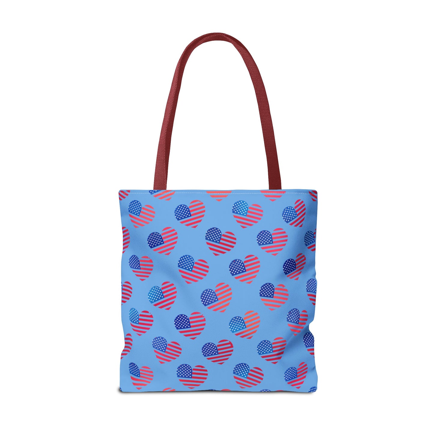American Flag Hearts Canvas Tote Bag