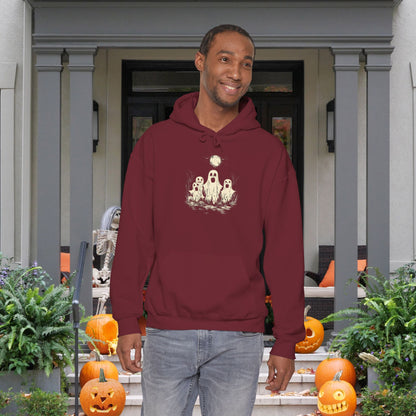 Creepy Ghost Trio Heavy Blend™ Hooded Sweatshirt